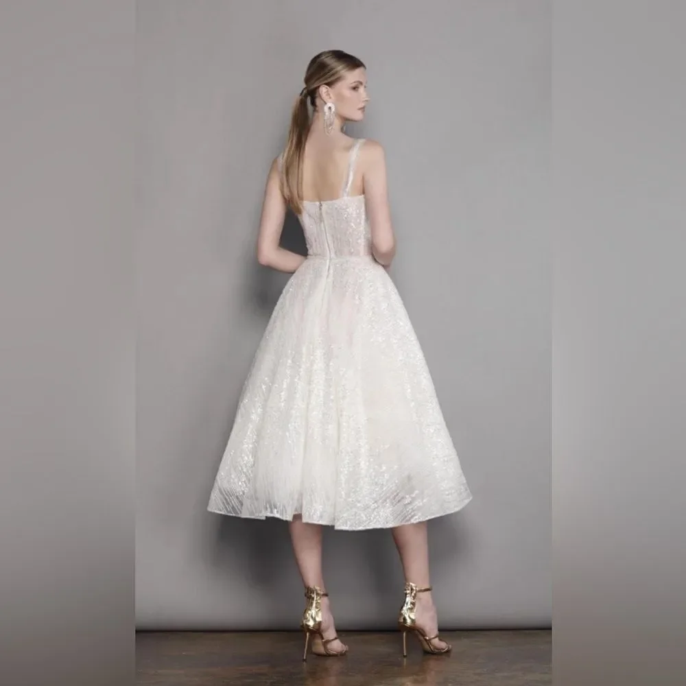 Bronx and Banco Mademoiselle Bridal Midi Dress/ size M - Picture 4 of 10